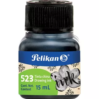 Tinta China Pelikan Negra Botella De 15ml X 2 Frascos