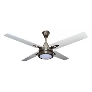 Ventilador De Techo Blumt Platil Con Plafón Led Plateado Con 4 Palas Color  Blanco De  Madera, 120 cm De Diámetro 50 Hz 220 v