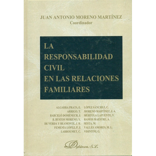 La Responsabilidad Civil En Las Relaciones Familiares, De Moreno Martínez, Juan Antonio. Editorial Dykinson, Tapa Dura, Edición 1 En Español, 2012