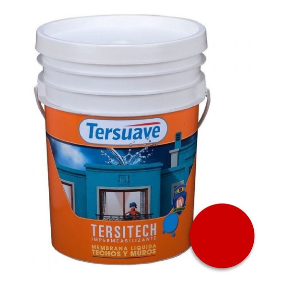 Pintura Membrana Techos Tersitech 20 Kg - Color Rojo