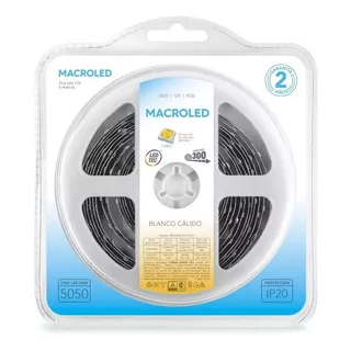 Tira Led Macroled B300-fw12 5050 Blanca Cálida 12v Ip20