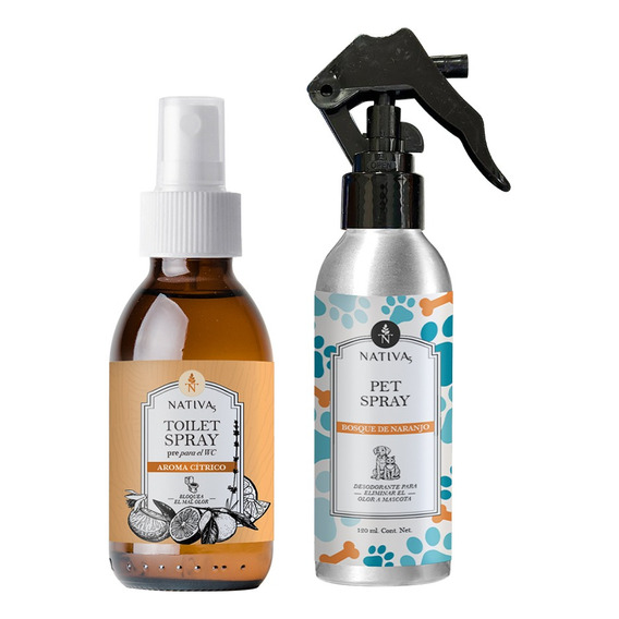 Kit Pet Spray+toilet Spray Contra Mal Olor Wc Y Mascotas
