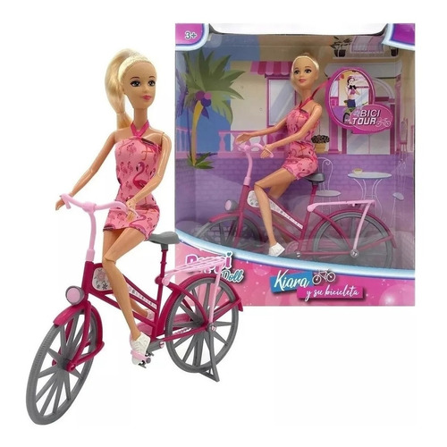 Muñeca Kiara Y Su Bicicleta Nenas Juguetes Niñas Juegos