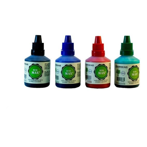 Tinta Borrable Para Marcadores Ecomax 30ml Kit*4 Un