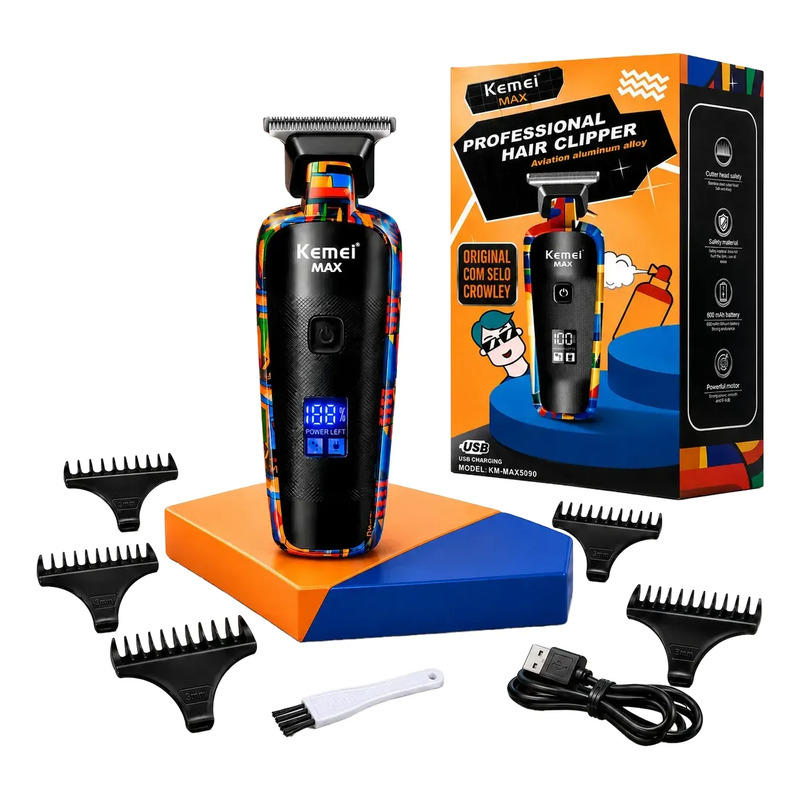 Máquina De Acabamento Profissional Kemei - Max5090 Visor Lcd