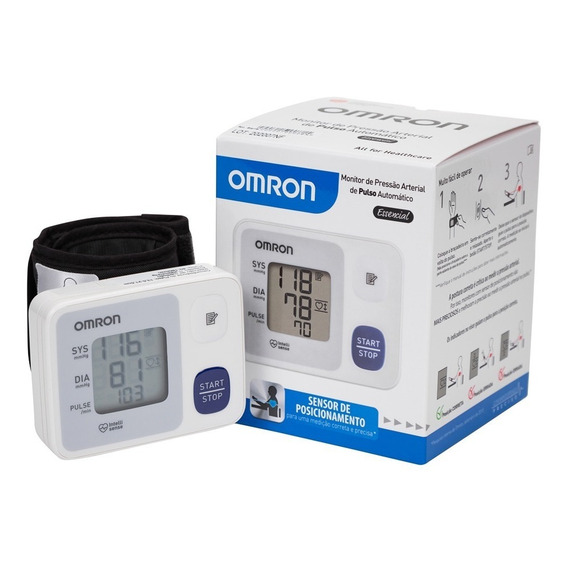 Tensiómetro digital de muñeca automático Omron HEM-6124 blanco
