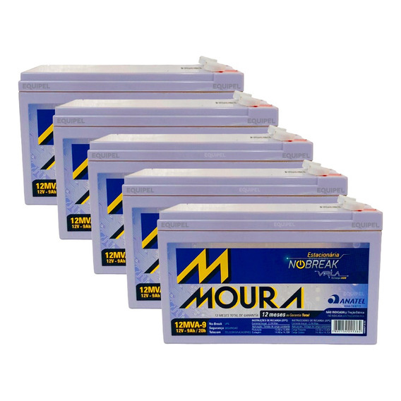 Batería Moura 12v/9ah Recargable Sellada Ups Alarma Pack X5u