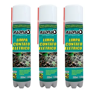 Kit 03 Limpa Contato Elétrico Spray Uso Geral 300ml - Radnaq