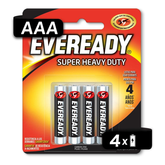 Pila Eveready Carbon Zinc Aaa Blister 4 Unidades