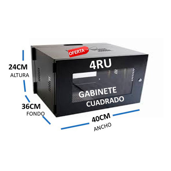 Gabinete De Pared 4ru Cuadrado Metalico