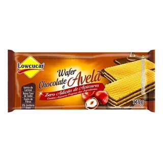 Biscoito Wafer De Chocolate Com Avelã Zero Açúcar Lowçucar 115g