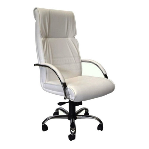 Silla De Oficina Ejecutivo Gerencial Sillon De Pc  Gta 3 Año Color Blanco/Estructura CROMADA