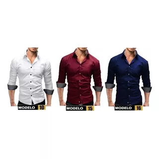 Kit 3 Camisa Social Slim Fit - Tecido Premium Envio 24 Hrs