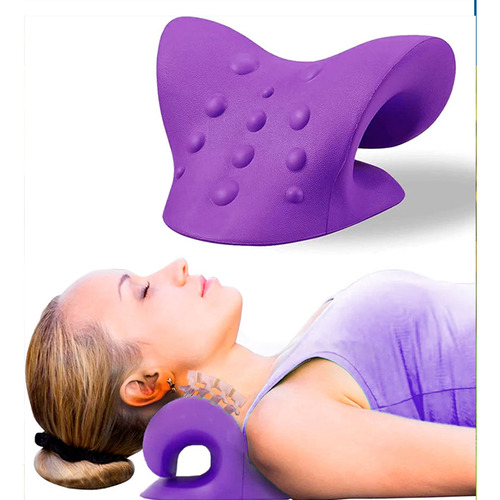 Almohada Estirador De Cuello Y Hombros Neckrelax Wilma Color Violeta