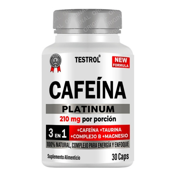 Cafeína Platinum Testrol 30 Cápsulas Sin sabor