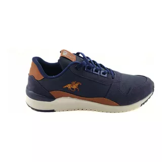 Tenis Masculino Azul Marinho Casual Macio Polo Moderno