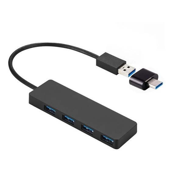 Splitter Hub 4 Puertos Usb 2.0 + Adaptador Otg