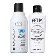 Felps Macadâmia Ultimate Blond Selagem Térmica 300ml + Shampoo Anti Residuo Brinde
