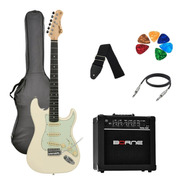 Kit Guitarra Tagima Woodstock Tg500 Ow Strato  G30 Preto