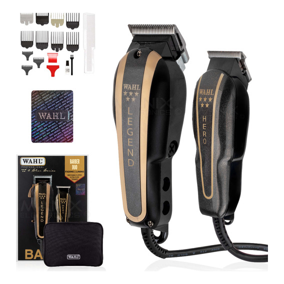 Máquina Wahl Barber Combo Legend Y Trimmer Hero Profesional Uso Intensivo