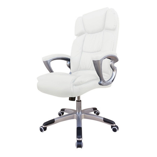 Silla de escritorio DeSillas Optimus ergonómica  blanca con tapizado de cuero sintético