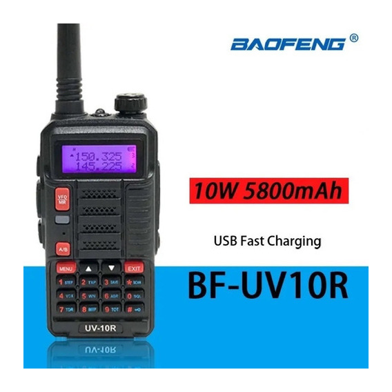 Walkie Talkie Baofeng UV10r de largo alcance de 10 W