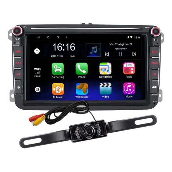 Estereo Android Jetta Mk6 Bora Vento Vw  Camara Portaplaca