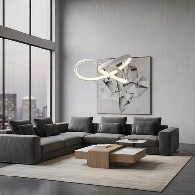 Colgante Led Orbit 40w Blanco Diseño Vanguardista Luz Dinám Blanco