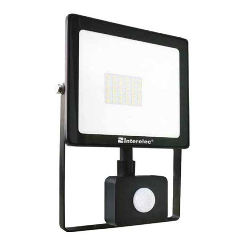 Reflector Proyector Led 30w Sensor Movimiento Interelec 6500 Color de la carcasa Negro