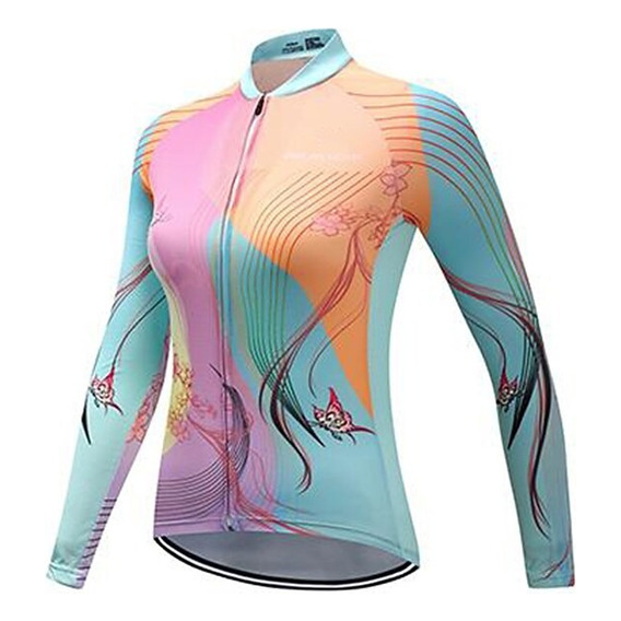 Jersey Ciclismo Mujer Ruta Mtb Mariposas Manga Larga