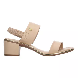 Sandalias Beira Rio Con Tacón Color Beige Para Mujer