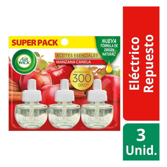 Air Wick Eléctrico Manzana Canela Repuesto 3 Un De 21 Ml