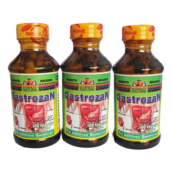  Gastritis Gastrozan Suplemento Alimenticio  Pack 3 Frascos 