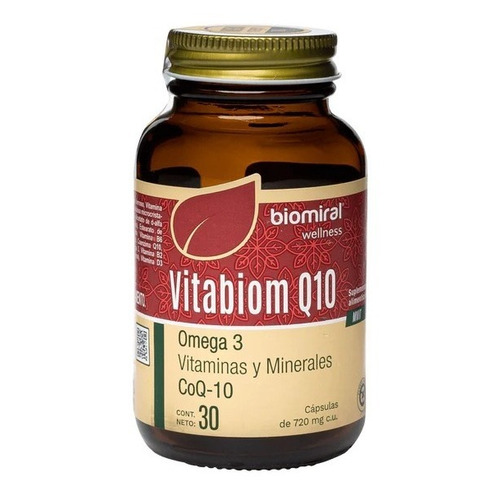Biomiral Vitabiom Q10 Omega 3 Vitaminas Y Minerales 30 Caps