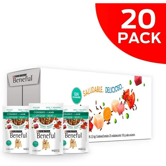 Pack X20 Sobres De Alimento Purina® Beneful® Cordero Y Arroz