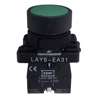 Botón Pulsador Lay5-ea31 Verde 22mm Normalmente Abierto