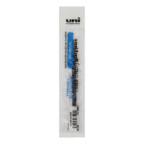 Repuesto Uni Ball Broad Umr - 10 153 Microcentro Color De La Tinta Azul Color Del Exterior Transparente