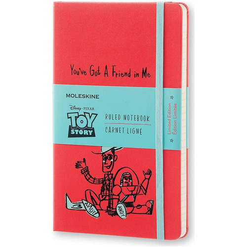 Libreta Moleskine Toy Story Grande Dura Roja Rayada