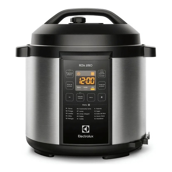 Panela De Pressão Elétrica Pcc20 6l Inox Preta Electrolux Frequência 60 Hz 220V