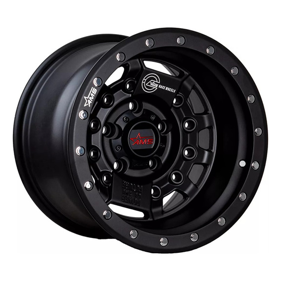 Llantas 15x10 5x127 Et-15 Ams Negro Matte Qc1939 (set De 4 L