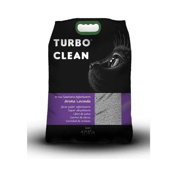 Arena Sanitaria Turbo Clean Aroma Lavanda 10kg x 10kg de peso neto