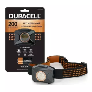 Linterna Duracell De Cabeza O Minero 200 Lum Dh200 Inc Pilas Color De La Luz Negro