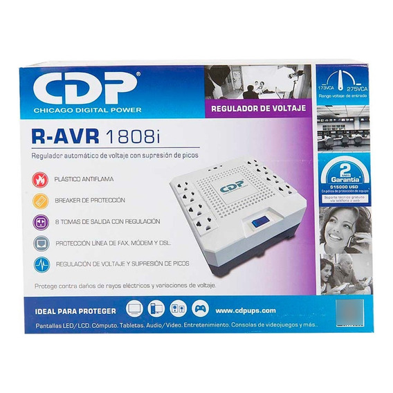 Estabilizador Cdp R-avr1808i-1800va/100w 8 Salidas Blanco