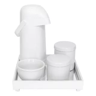 Kit Higiene Bebê Porcelanas Térmica Completo Espelho Branco Cor Branco