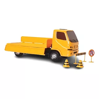 Brinquedos Caminhão Urban Carreta Trânsito Com Placas Roma Cor Amarelo