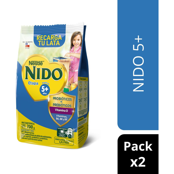 Pack Leche En Polvo Nido® Etapa 5+ 700g X2