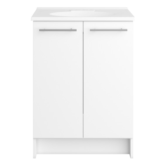 Mueble De Baño Atlanta Con Lavamanos 62cm En Mdp Blanco