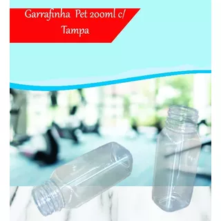 50 Garrafa Pet Tampa C/ Lacre Branco 200ml Plástica