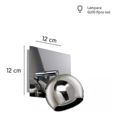 Aplique 1 Luz Bocha Cromo Led 220v Luz Desing.
