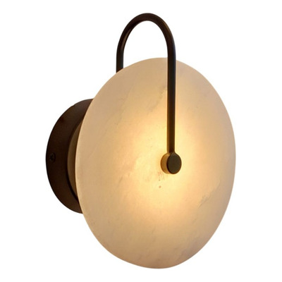 Aplique Moderno Bloom S 5w Led 160mm Marmol Led Calido Negro Negro